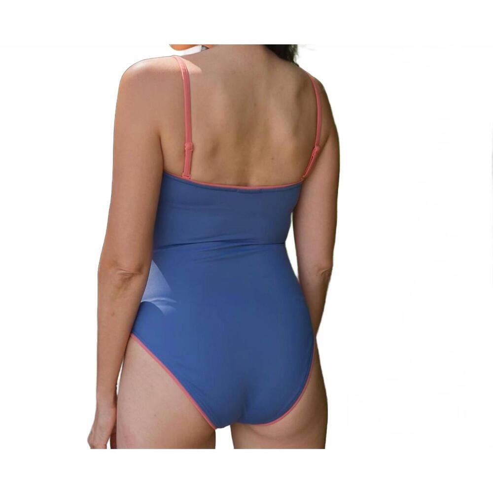 NEW MINNOW square neck one piece in newport navy - Picture 2 of 3